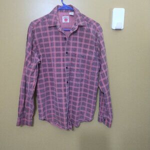 VTG Tomato Long Sleeve Button Down Cotton Plaid Shirt S Preppy Western Boho
